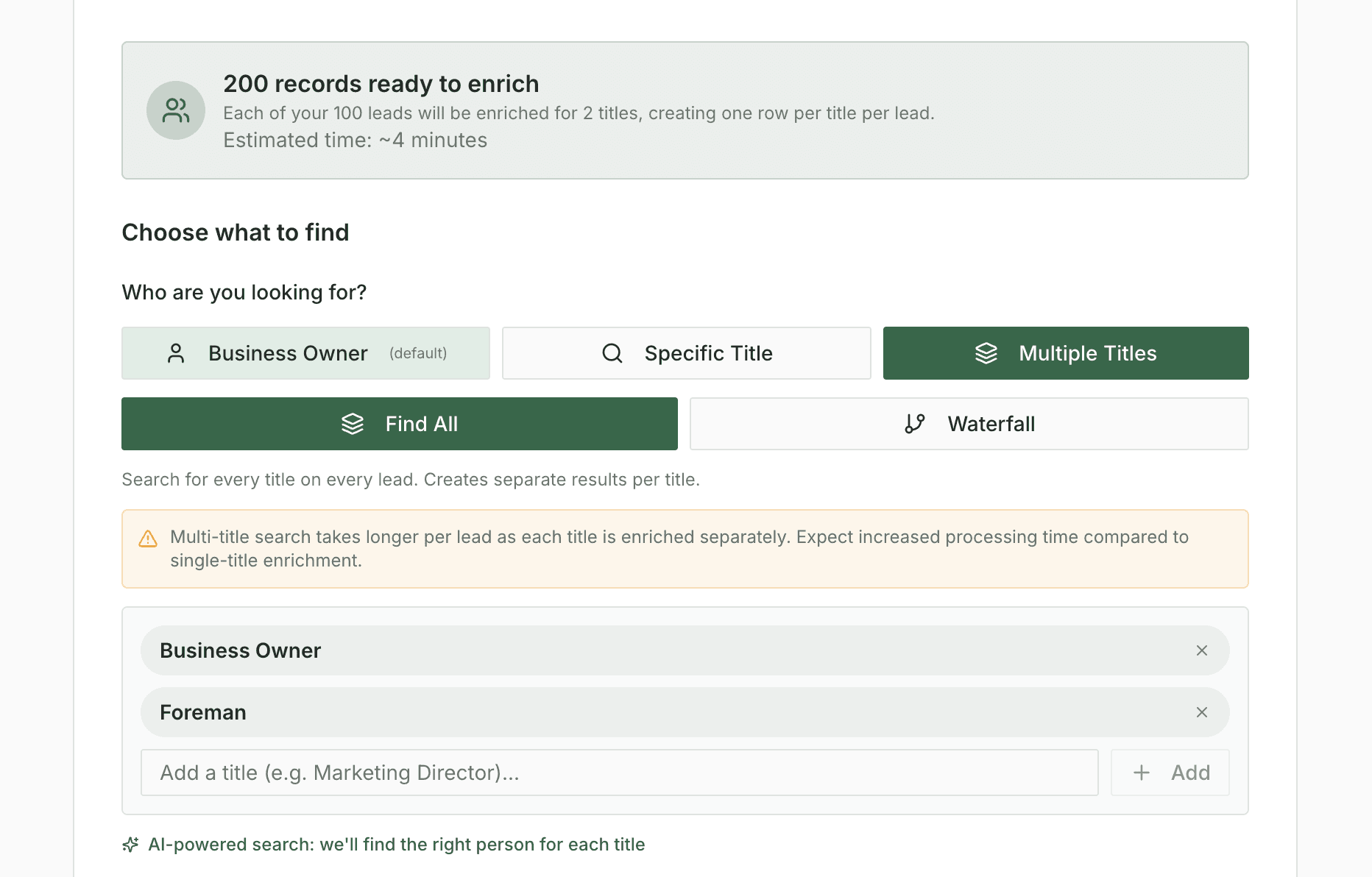 LocalPipe multi-title waterfall search
